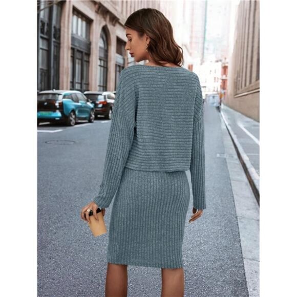 Drop Shoulder Tee & Pencil Skirt - Picture 2 of 7